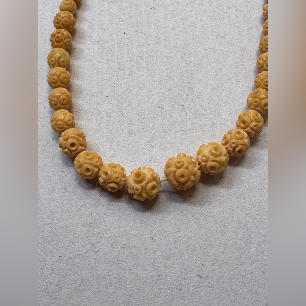Carved Bead Necklace - Picture 2 of 4
